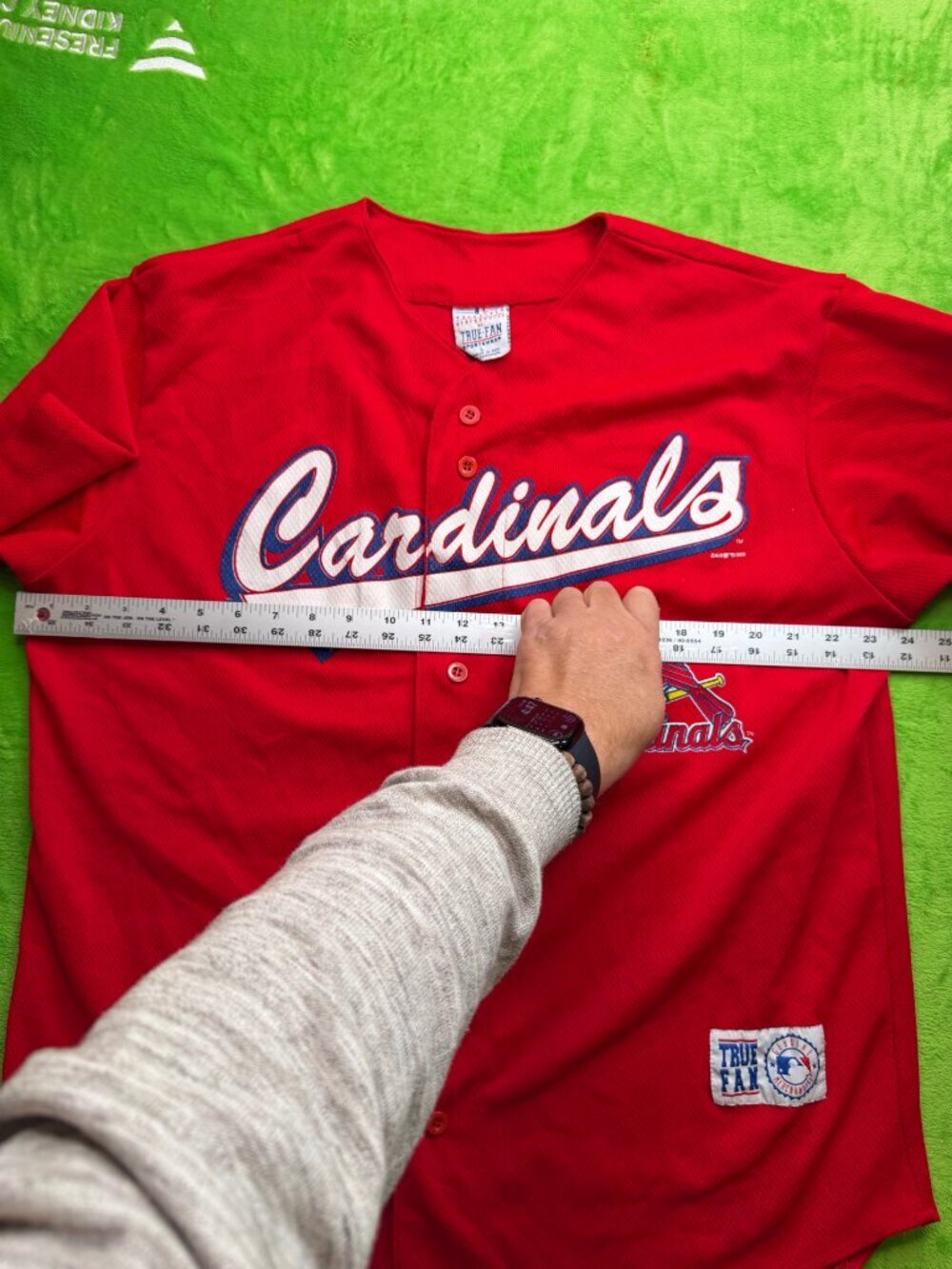 Cardinals McGwire #25 Jersey True Fan Sz L Vtg 1999 MLB Red - Picture 7 of 8